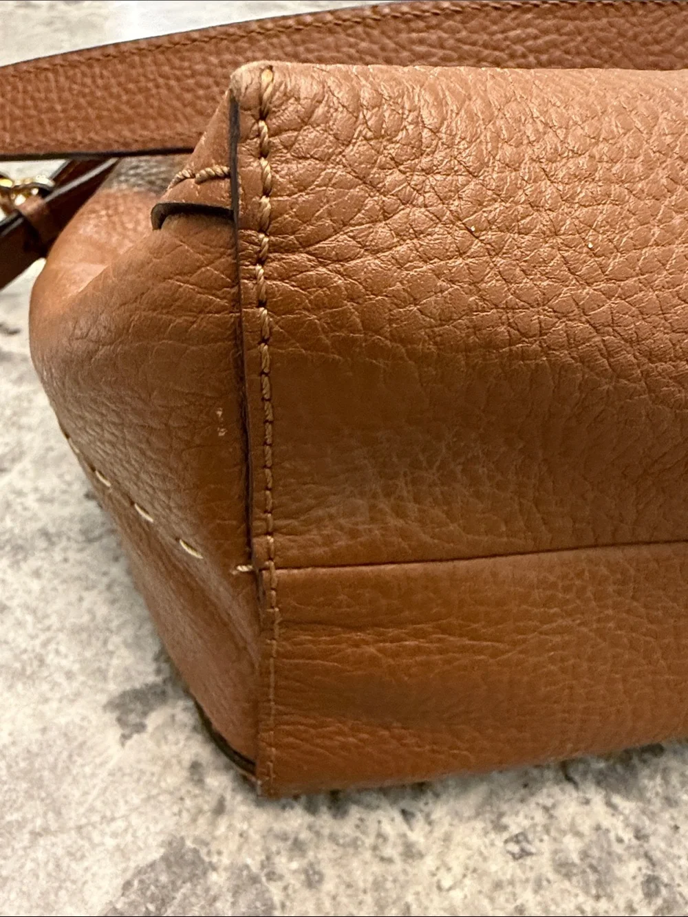 Loxwood Paris Cognac Pebbled Leather Shoulder Bag